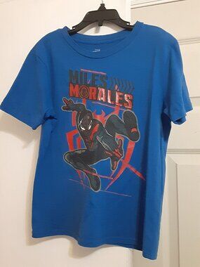 Marvel Kid Boy Size (S) Miles Morales Blue Short Sleeve T-Shirt